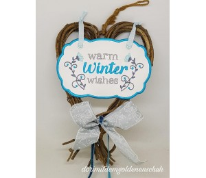 Stickdatei ITH - Türschild Warm Winter Wishes